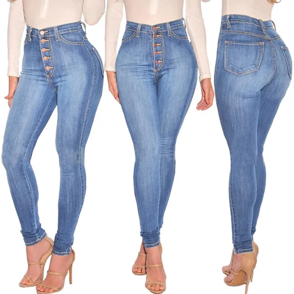 Colombian Skinny High Waist Jeans with Push-Up Effect for Women